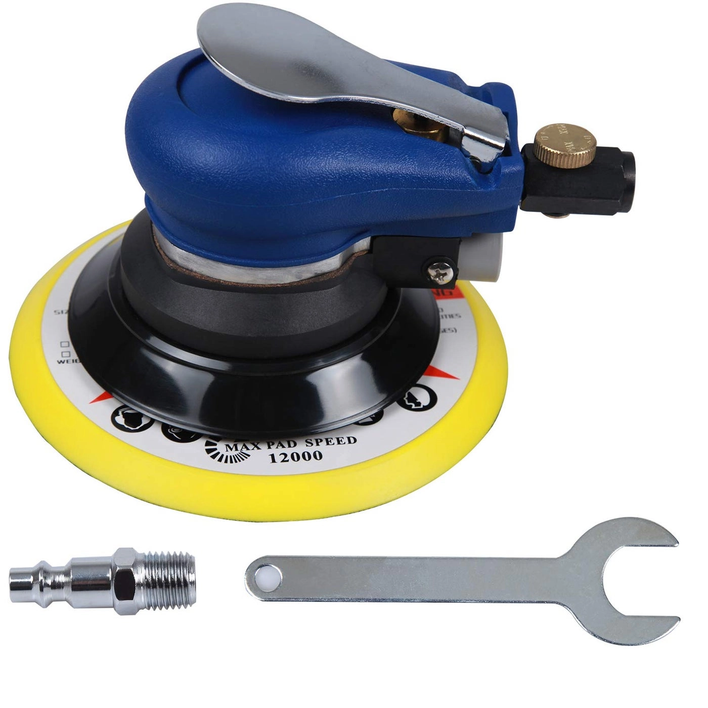 YELWAY Air Palm Random Orbital Sander - Dual Action Pneumatic Speed Adjustable