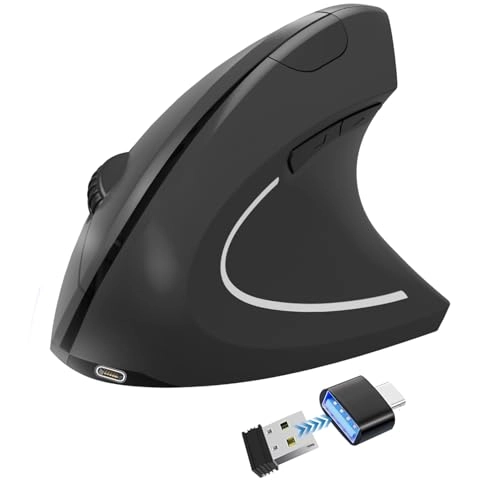 Ergonomic Vertical Wireless Optical Mouse - USB