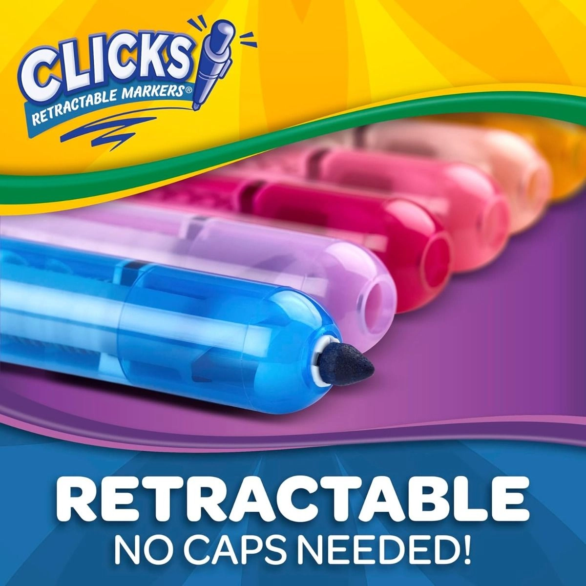 Clicks Retractable Markers - 10 different shades conical tips