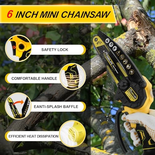 6inch Mini Chainsaw - 2000mAh 21V Battery