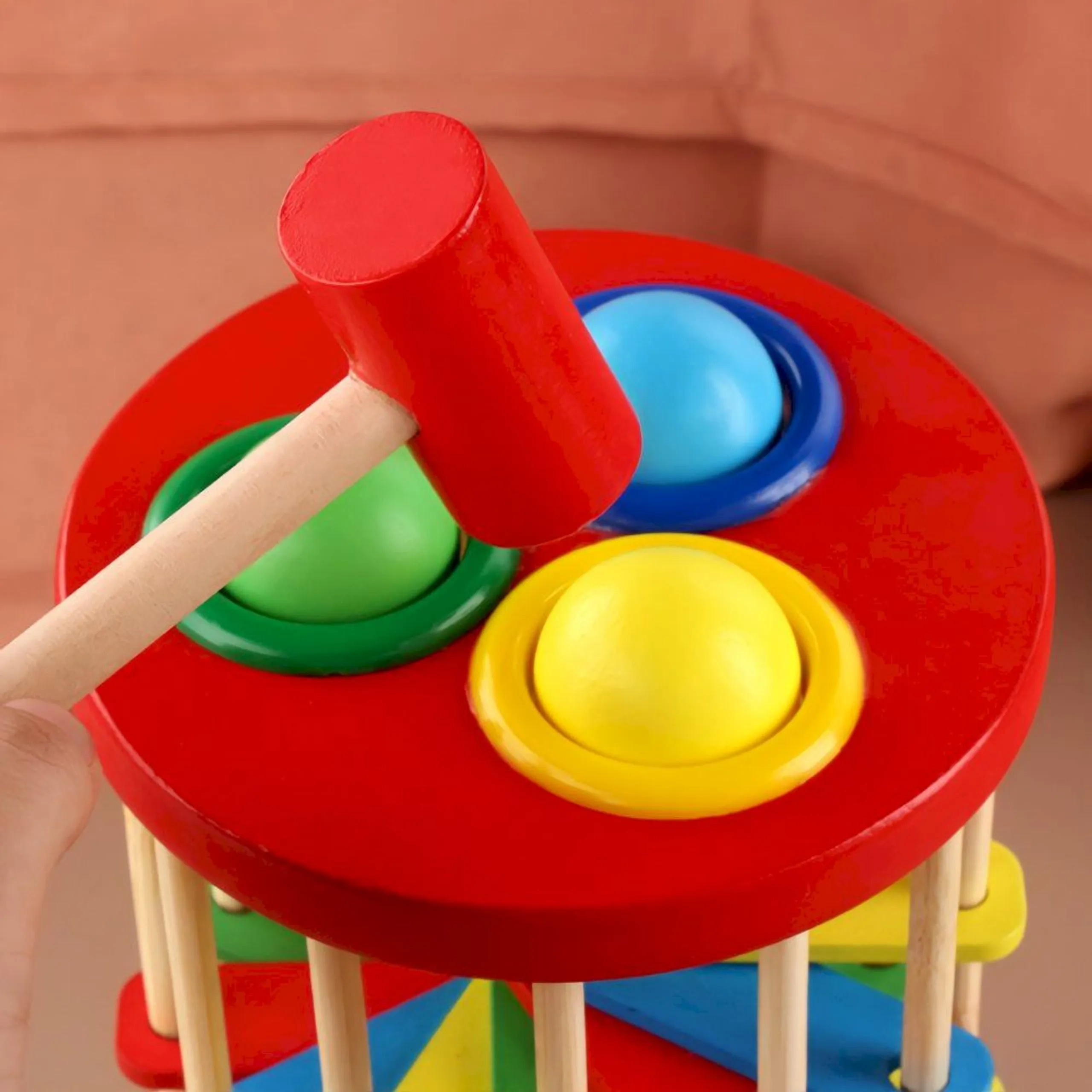 Knocking Ball Ladder Toy With Hammer - Suitable for 0 months & above