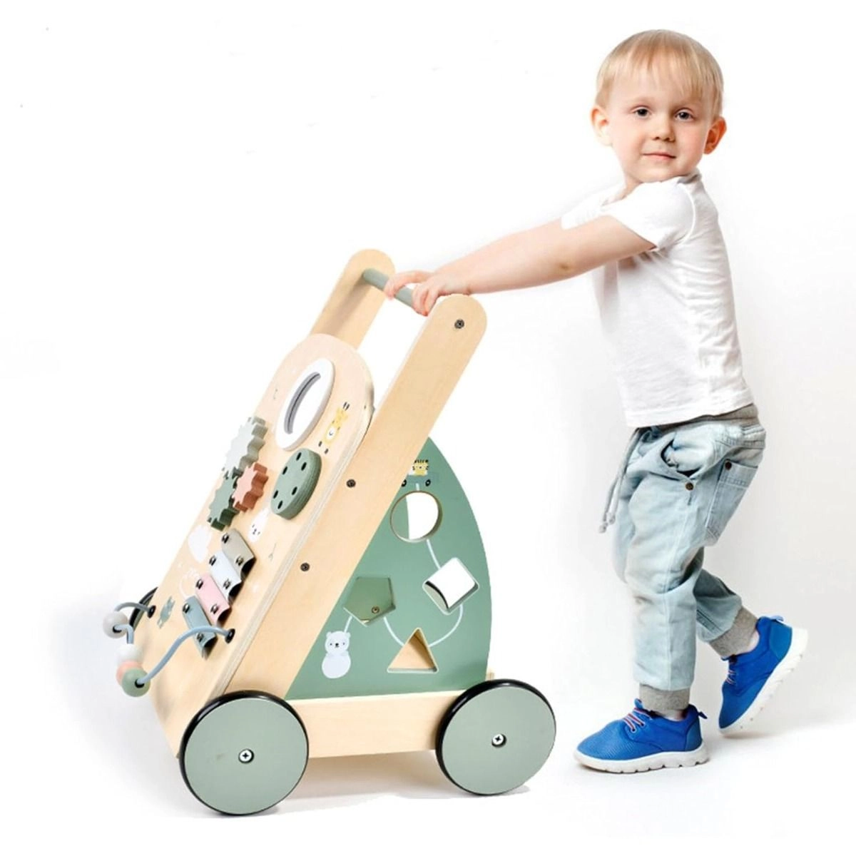 Enzo Wooden Baby Walker - 5-in-1 Activity Center