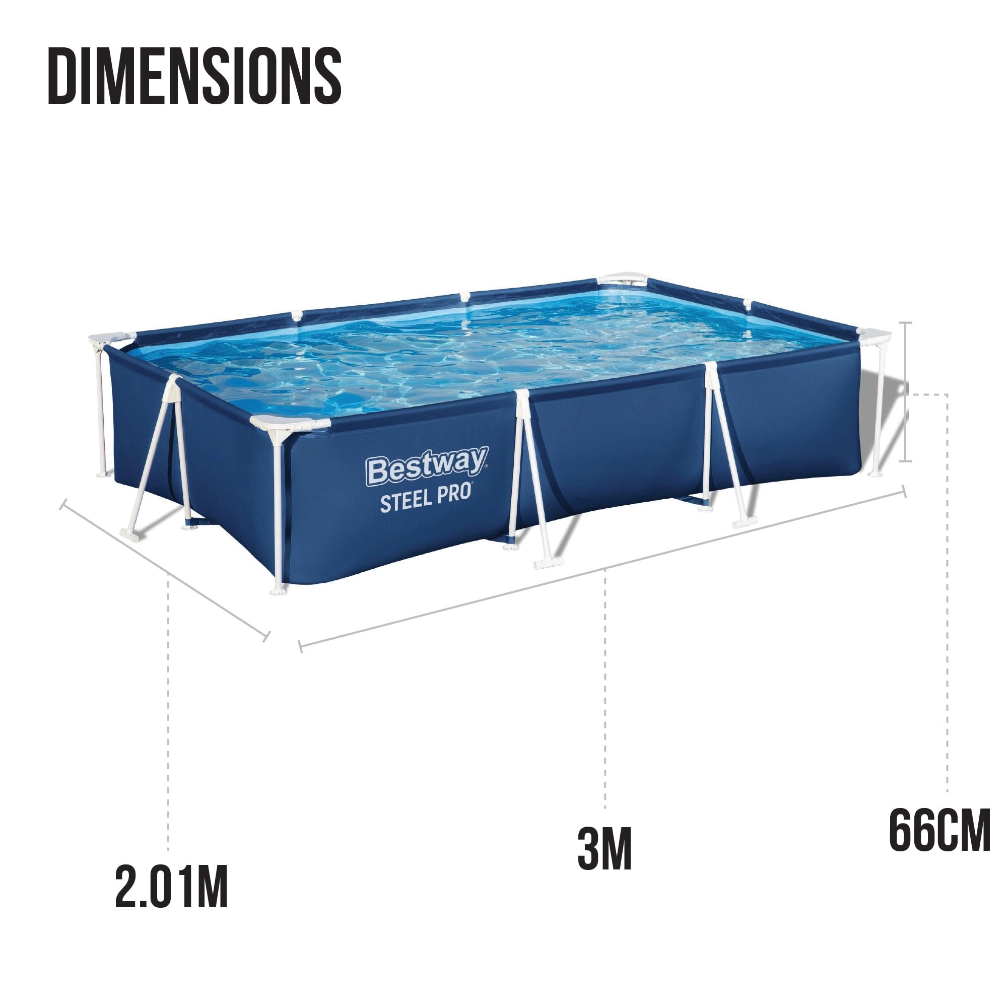 Steel Pro Rectangular Pool - 3,300 L