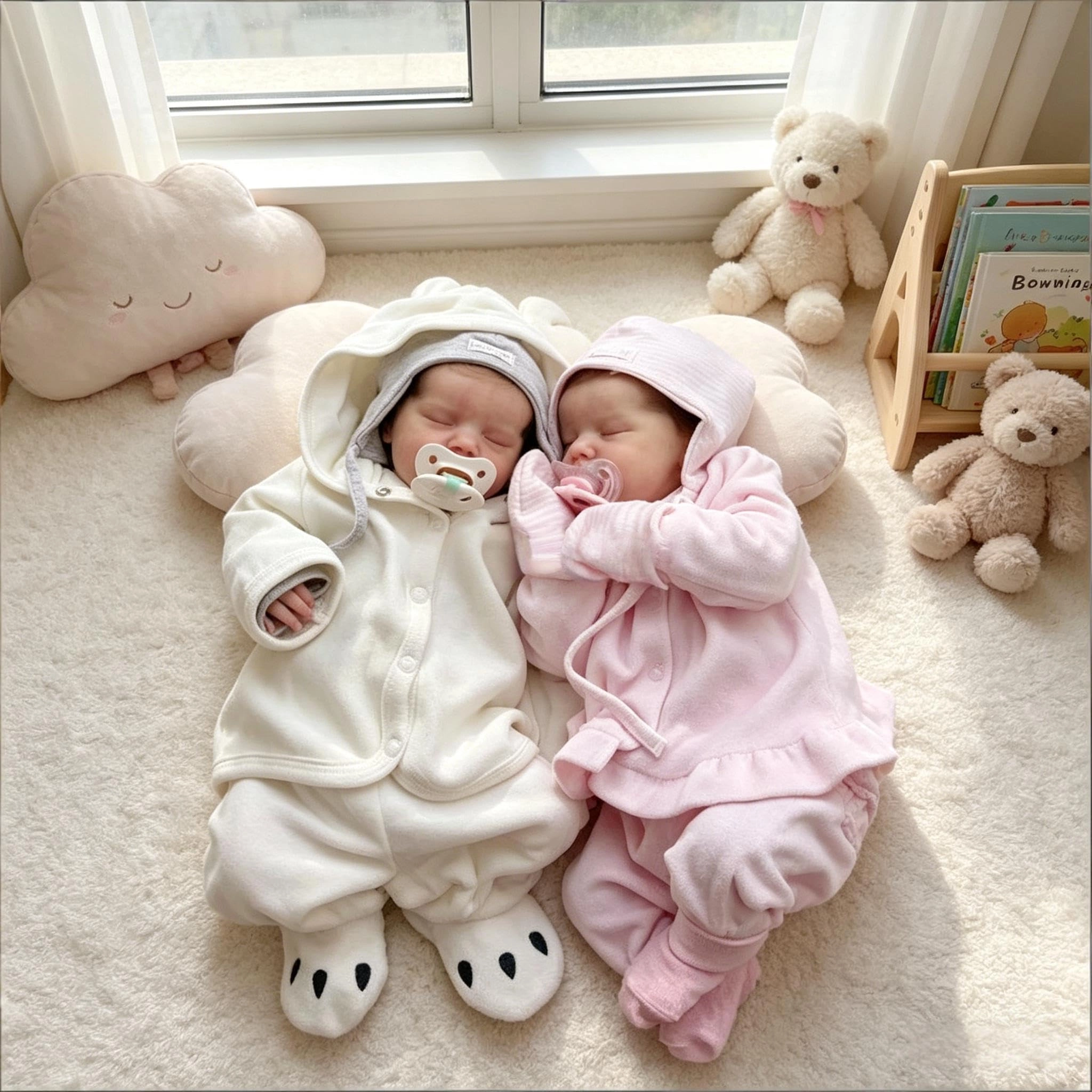Nanjing Tianzeng Gifts Co.,Ltd Reborn Baby Doll Twins - 18 Inch Silicone Ages 3+