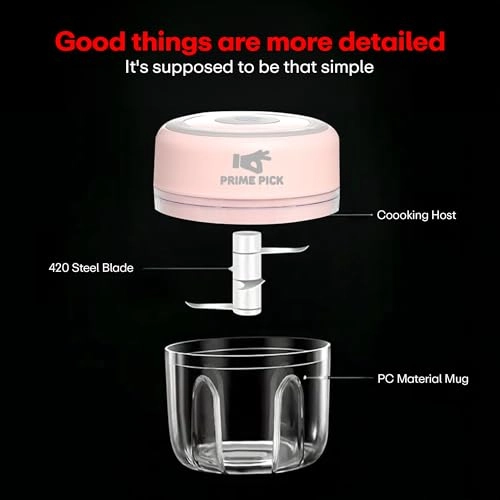 Mini Electric Garlic Chopper - 250ml USB Rechargeable
