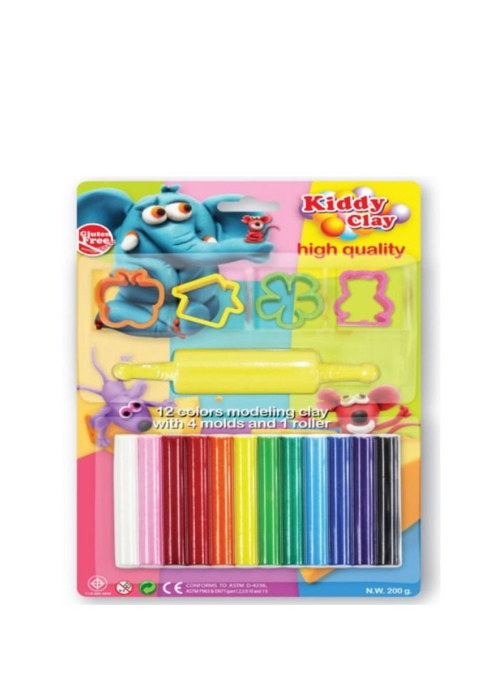 KiddyClay Modelling Clay - 12Color + Mould - 4