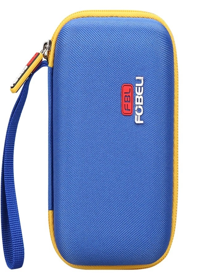 Hard Case - Compatible with Blaze Atari/Technos/Taito/Capcom Super/Neo-Geo/Data East Pocket Arcade Handheld Game Console Mesh Pocket for Evercade Cartridges and Accessories Blue+Yellow