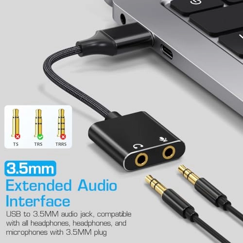 USB Sound Card - USB to 3.5mm Jack Plug & Play