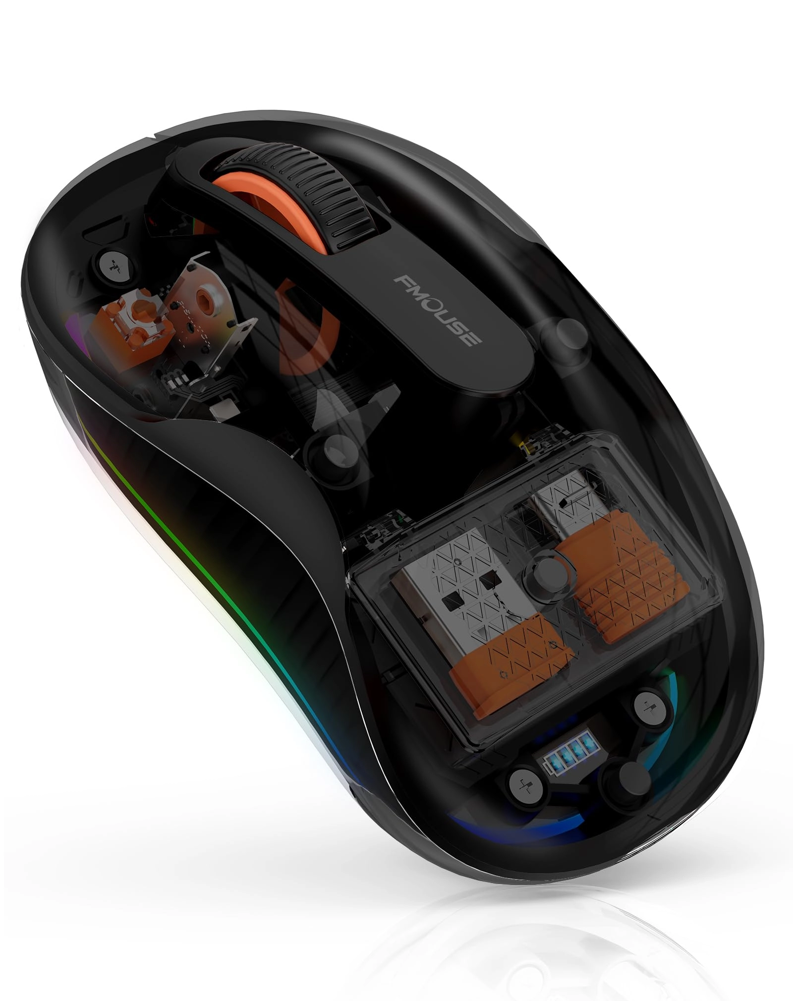 JUHOO Transparent RGB Tri-Mode Mouse - Wireless
