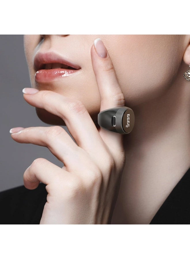 Rosary Ring - OLED Display Prayer Time Reminder Burgundy