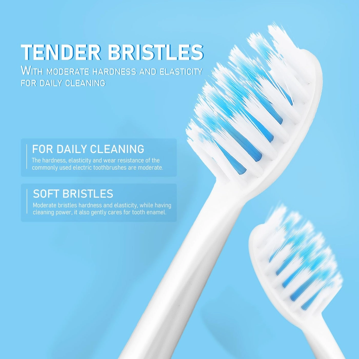 Electric Toothbrush - Waterproof 5 Soft Brush Heads Battery Powered