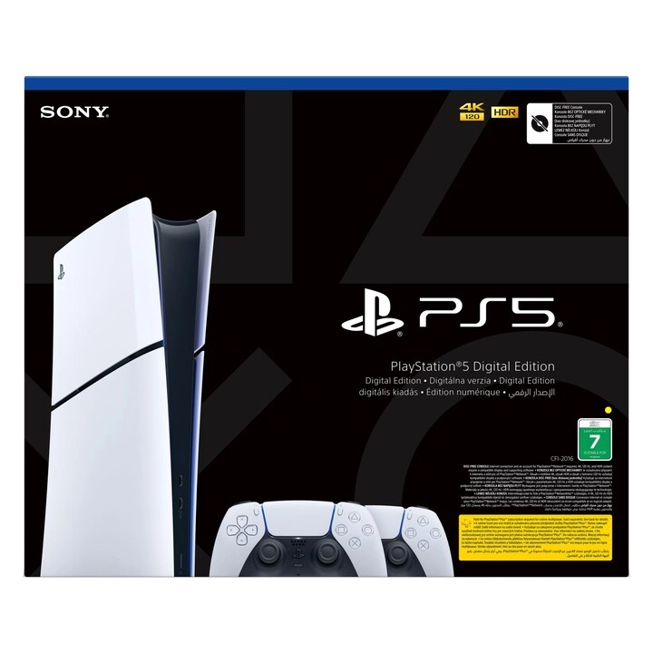 PlayStation 5 Digital Edition - International Version (Non-Chinese) + Extra White Controller