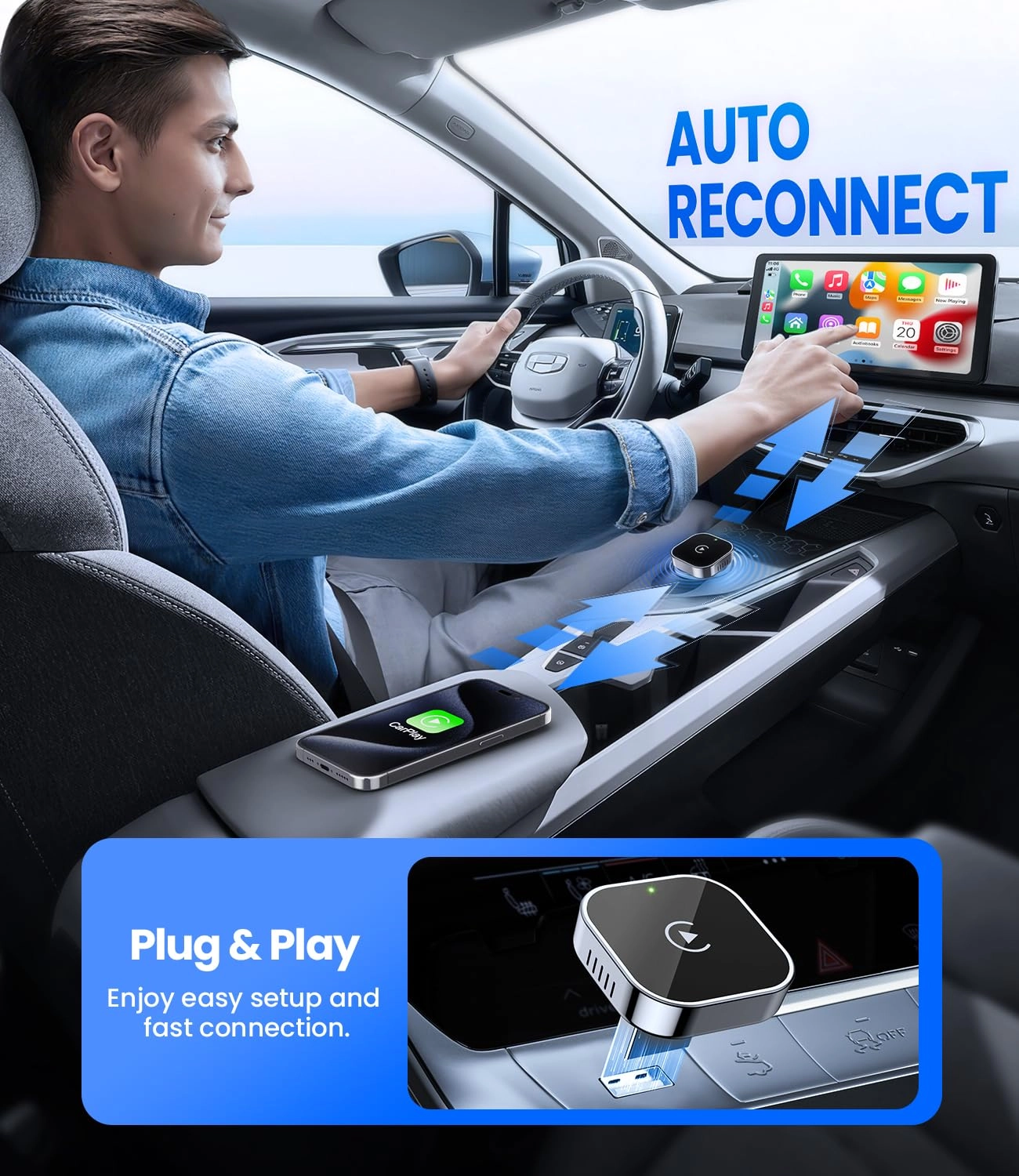 CarPlay Adapter - Mini Cube Plug and Play