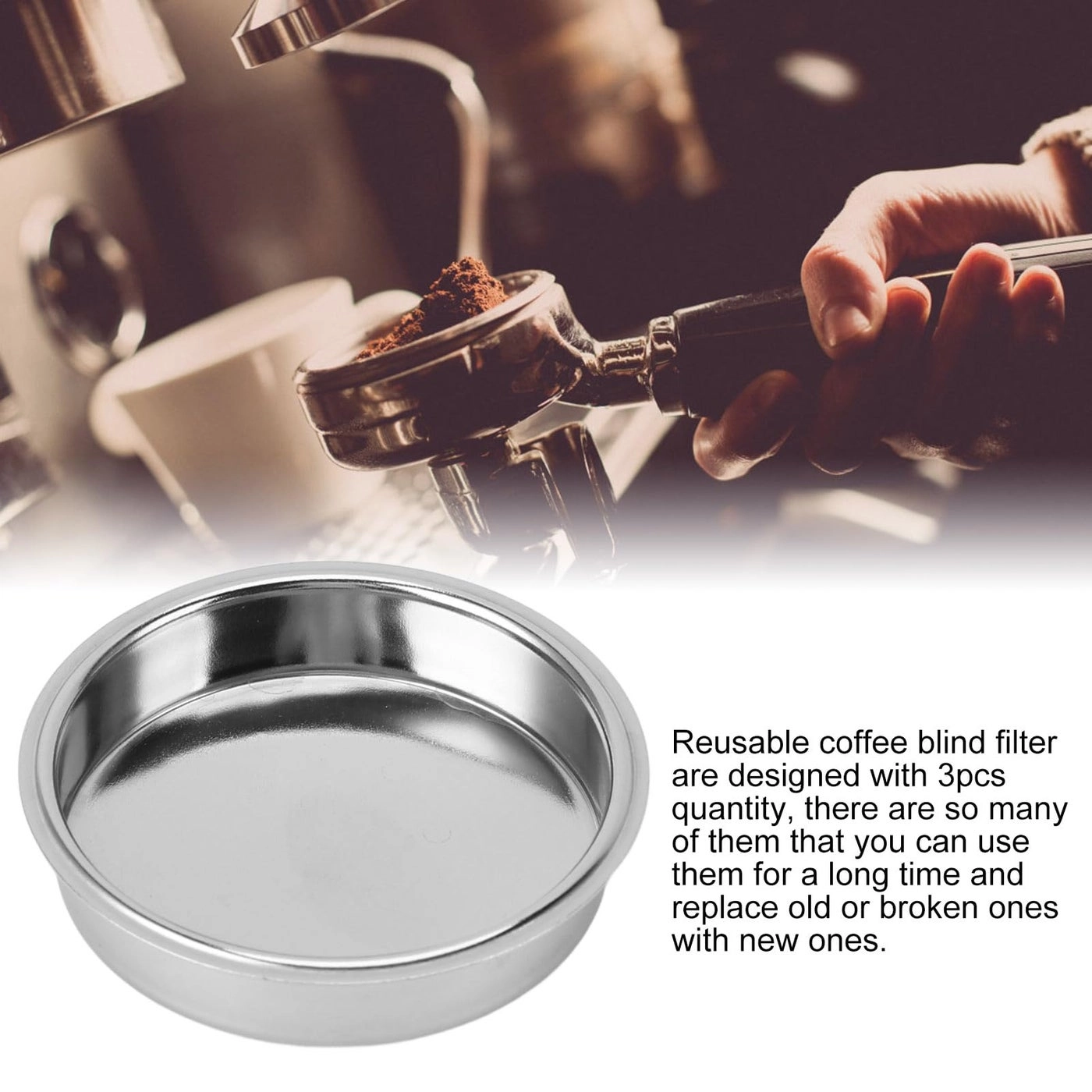 Espresso Machine Blind Filter - 51mm Stainless Steel