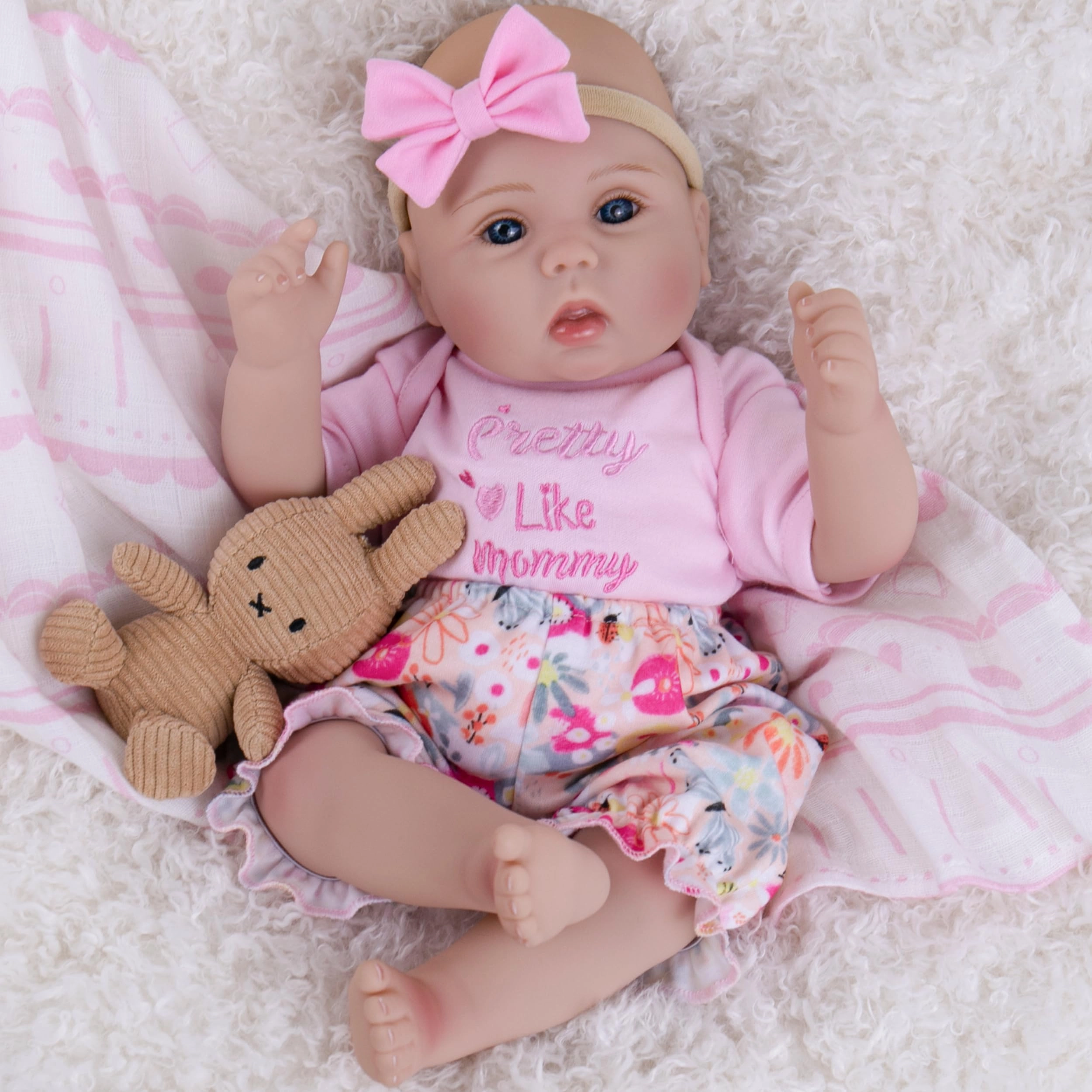 Milidool Reborn Baby Doll - 18-Inch Girl Pink Clothes Ages 3+