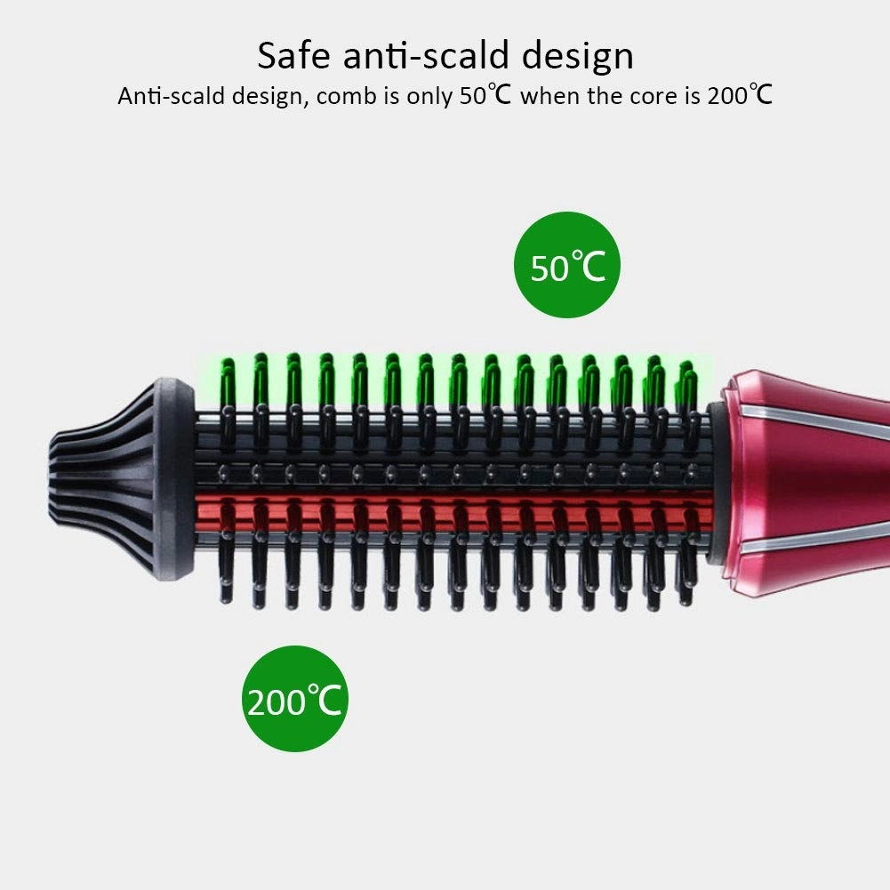 Folding Curler Comb - Red Ceramic