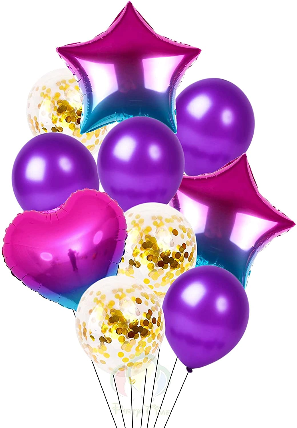 Latex and Confetti Decoration Balloon Sets - 10-Pieces Birthday Party