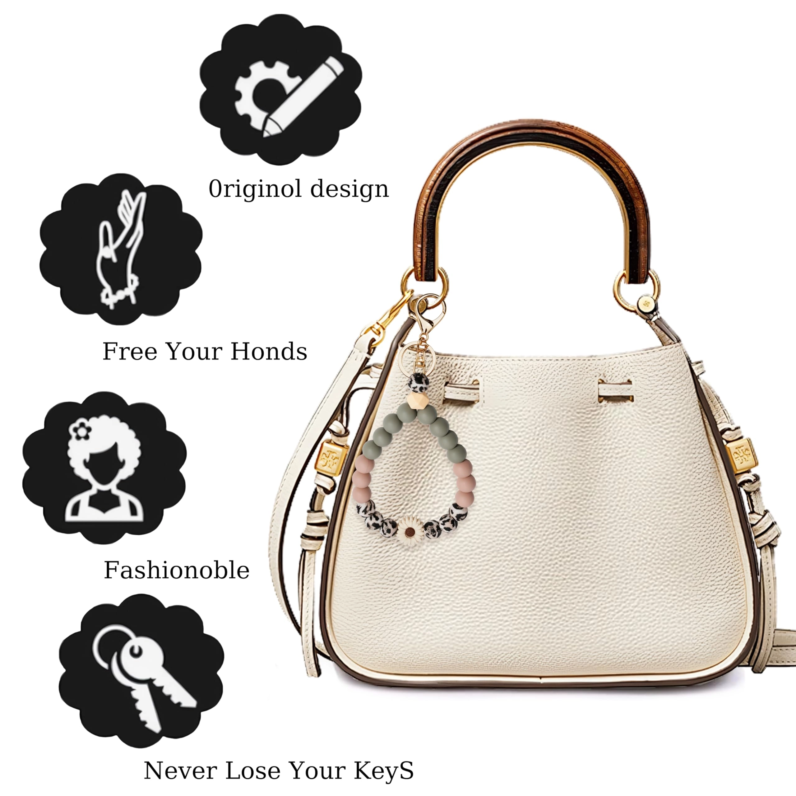 Beaded Keychain Wristlet - crystal keychain