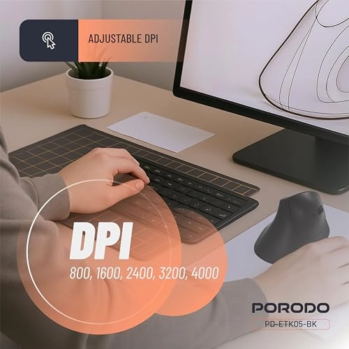 Vertical Ergonomic Optical Mouse - Bluetooth Wi-Fi