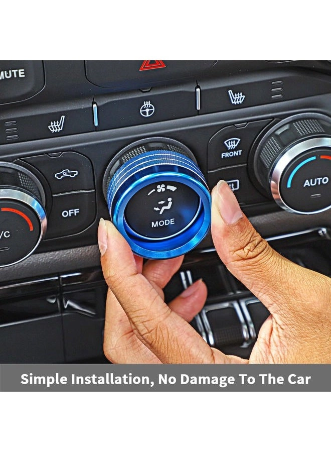 Center Console Knob Cover - Aluminum 5pcs Red 2018-2025+