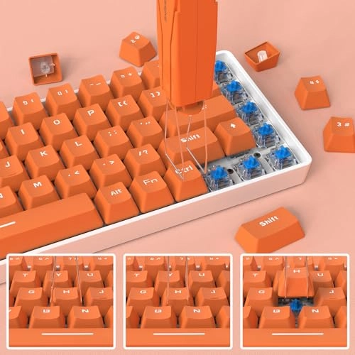 2-in-1 Keycap Switch Puller - 304 Stainless Steel Blue