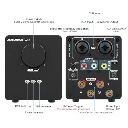 A70 - Class D 2 Channel + DC48V 5A Power Adapter