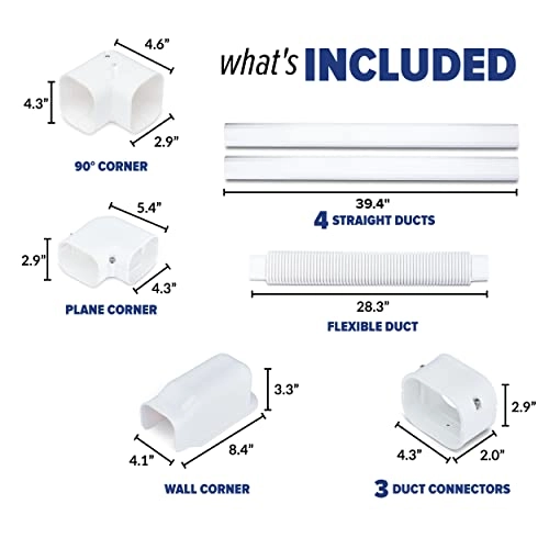 Mini Split AC Line Set Cover Kit - 4 Inches White 15 FT