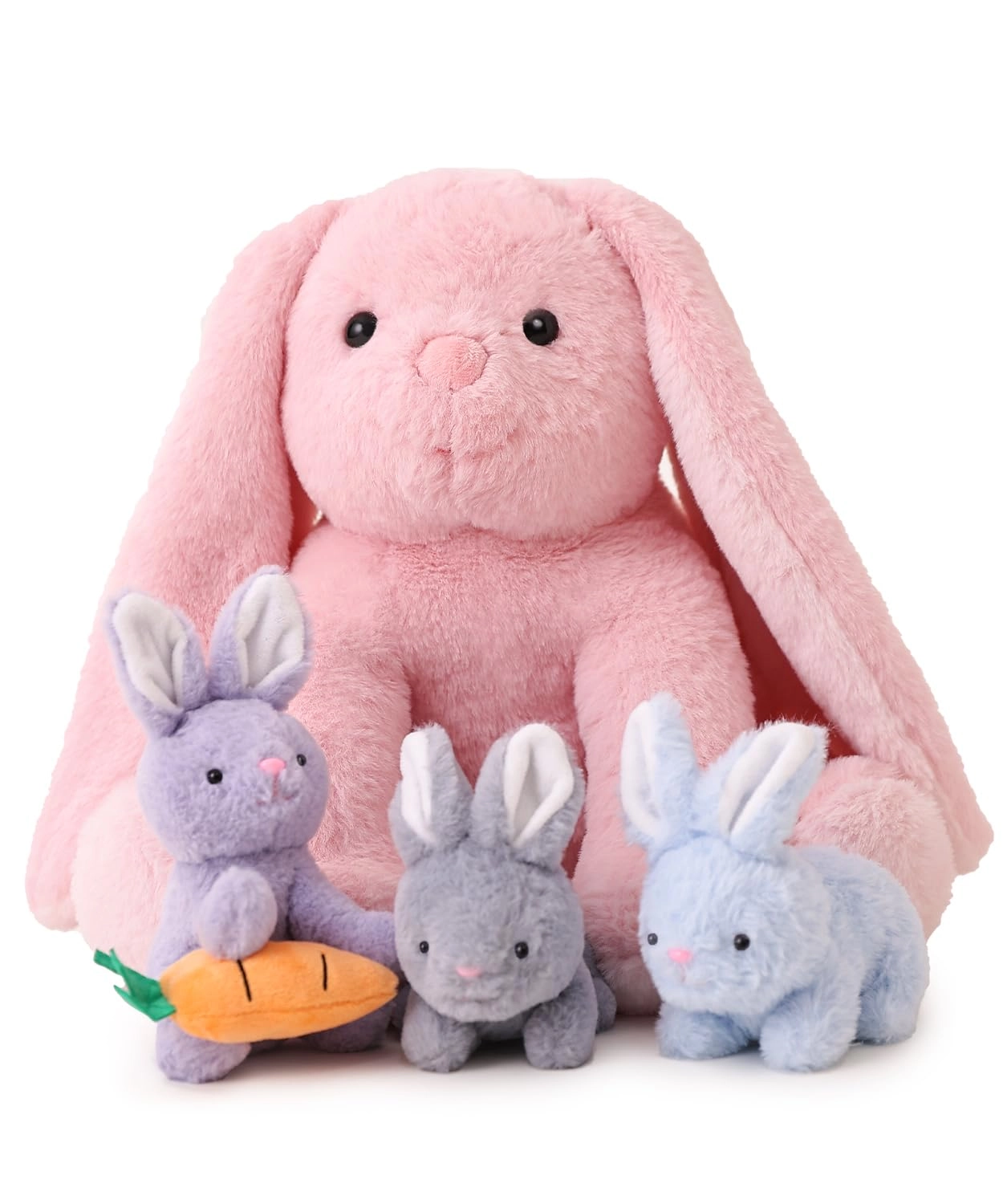 vposyako Rabbit Family Set - 5 Pieces Pink