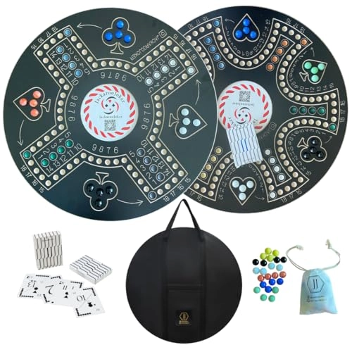 wahoo - Wooden 16 Colored Glass Marbles