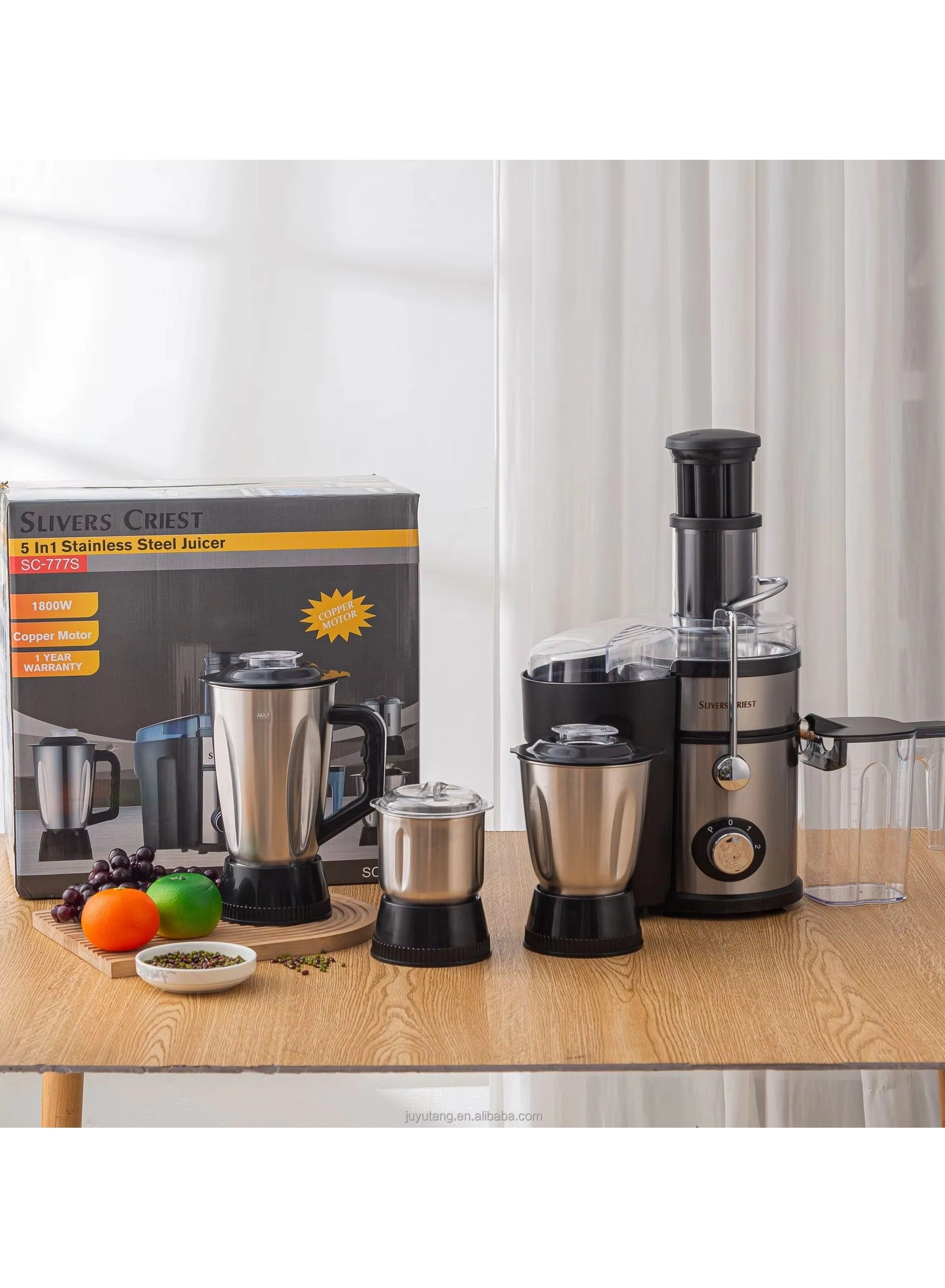 SC-777S - 5-in-1 Multifunctional 3-Speed Stainless Steel Blades