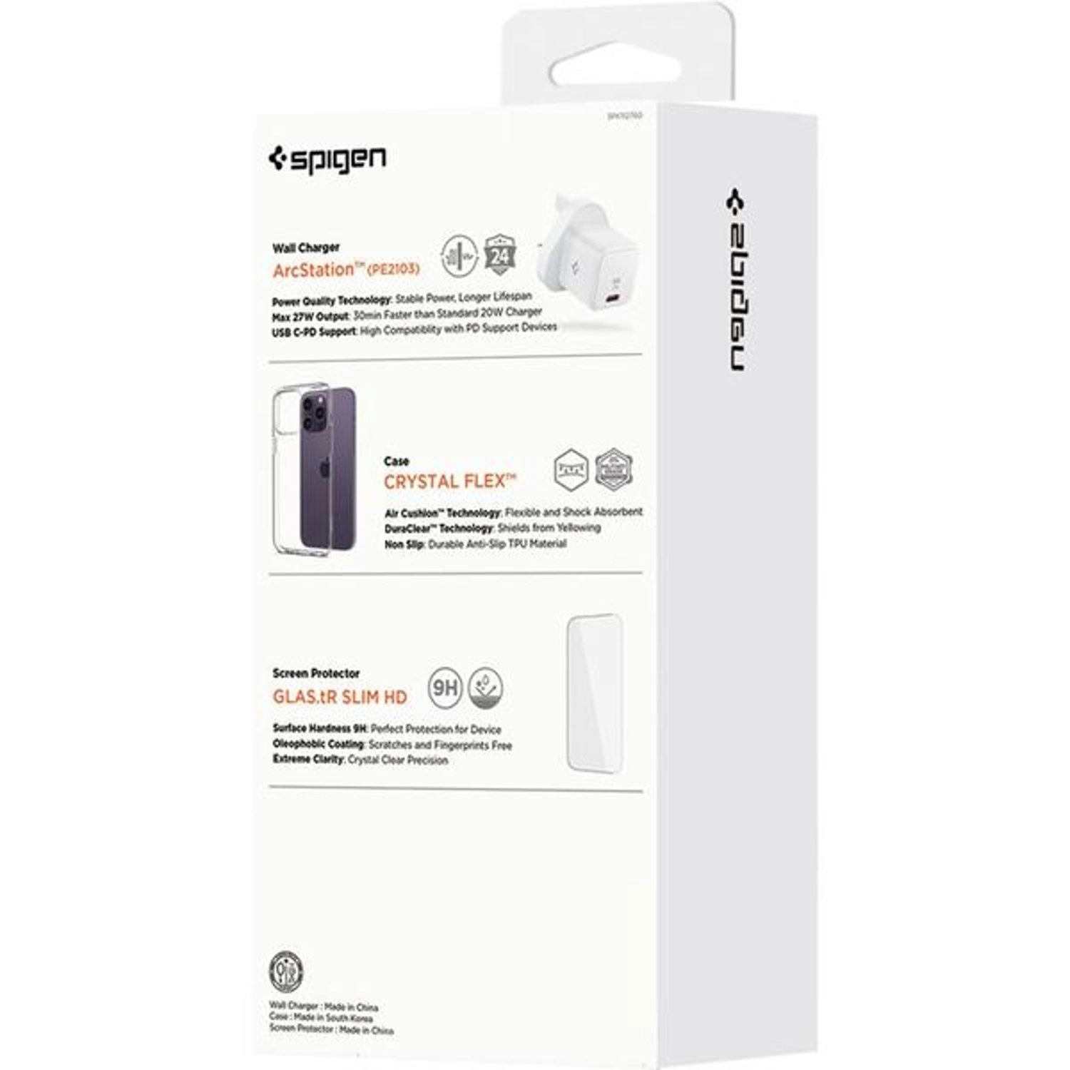 Clear Case for iPhone 14 Pro Max + Screen Protector for iPhone 14 Pro Max + 25W USB-C Wall Charger