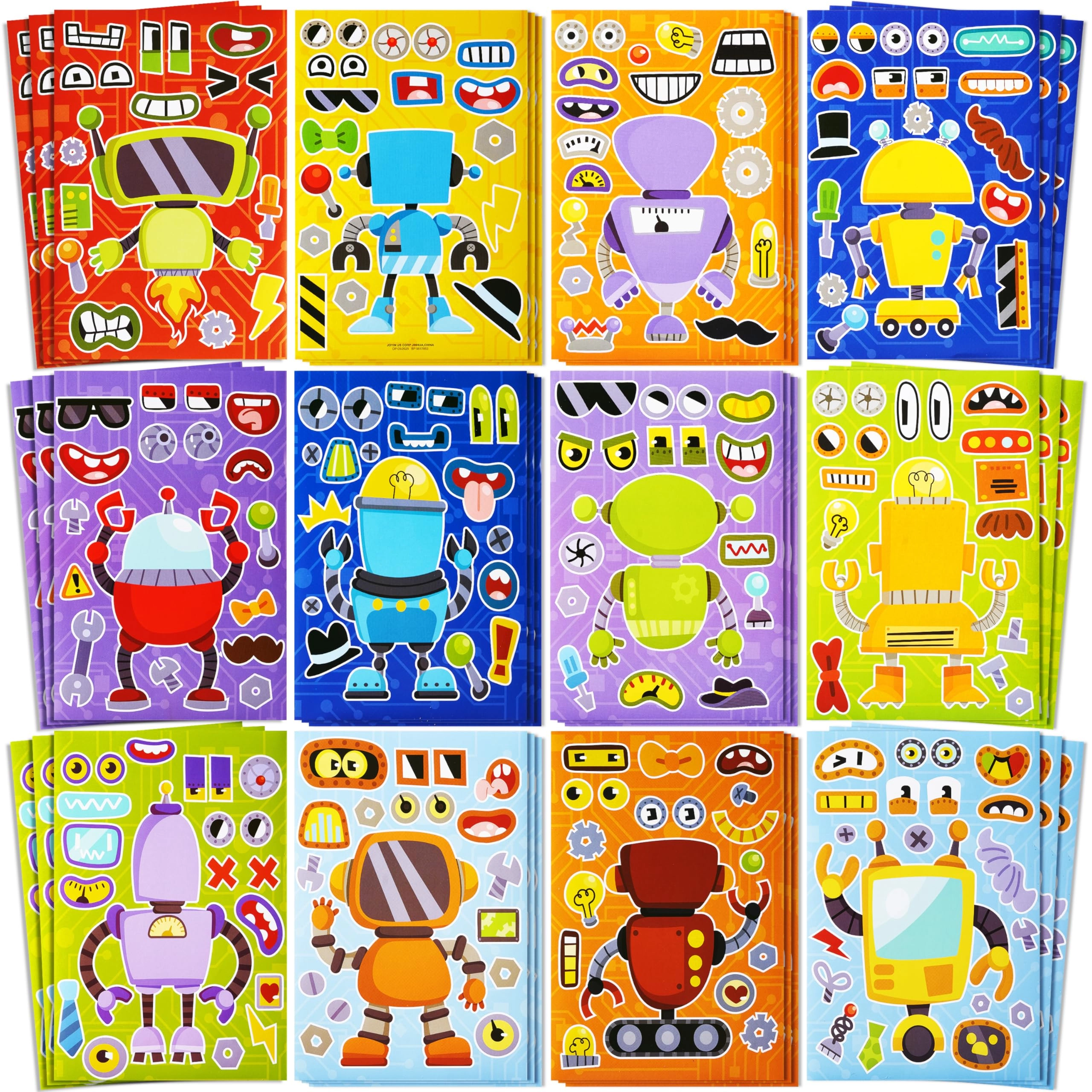 Joyin US Corp Robot Reusable Sticker Pad Make Your Own Robot 36 pcs