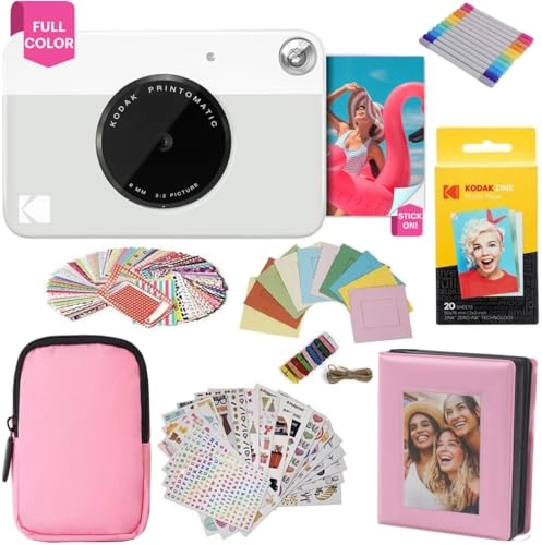 Printomatic - Full-Color Instant Print 5MP + Deluxe Camera Case + Photo Album + Zink Paper - 20 Sheets