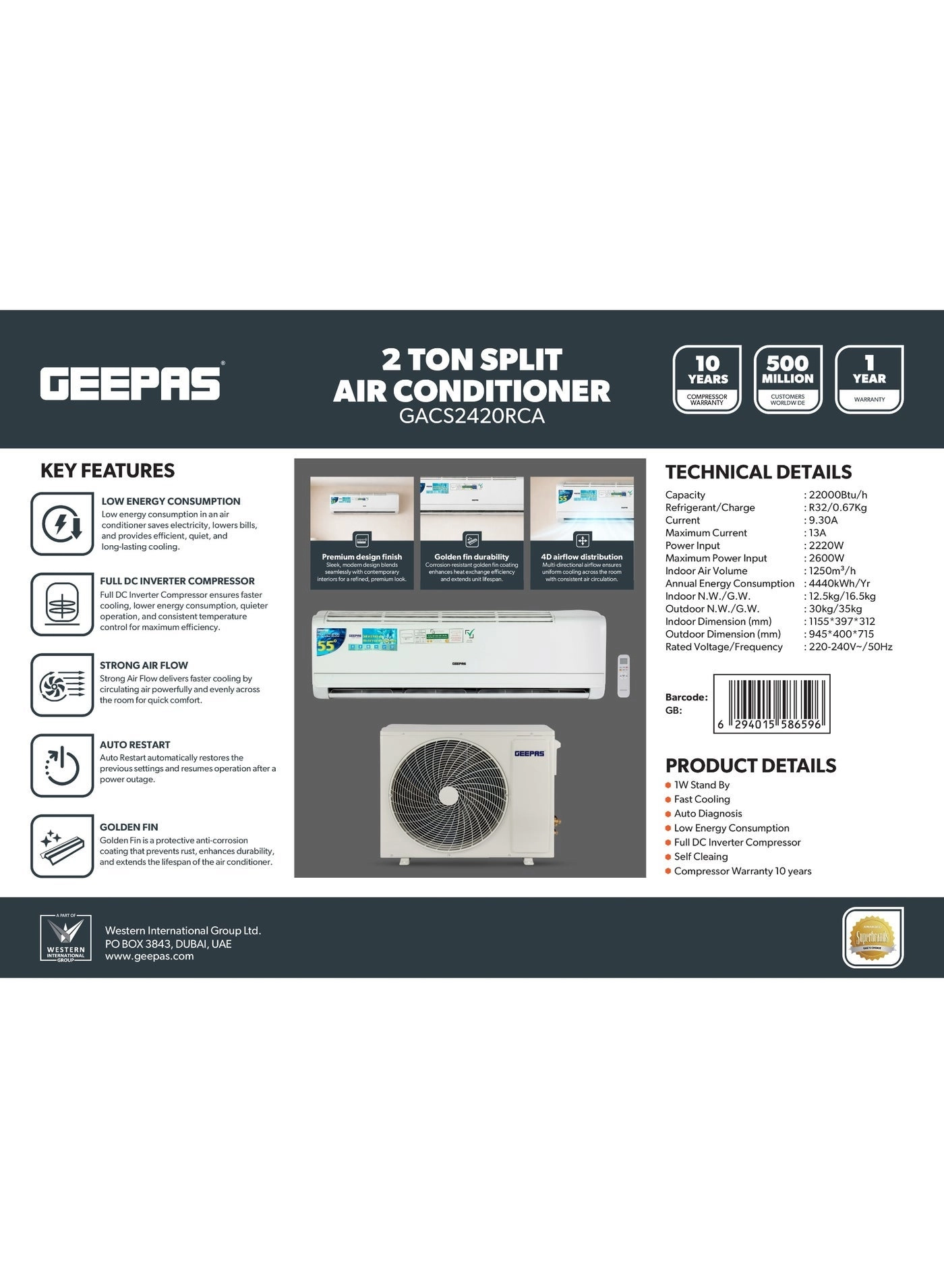 GACS2420RCA - 2600 W