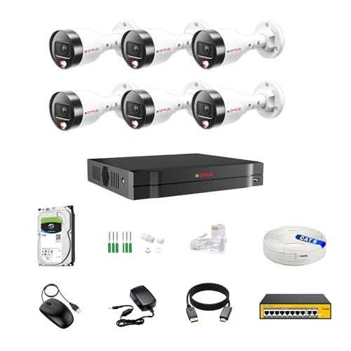 8CH AI NVR + illumax Bullet IP Camera - 2MP + Hard Disk - 2TB + 8+2 POE Switch + CAT6 Cable