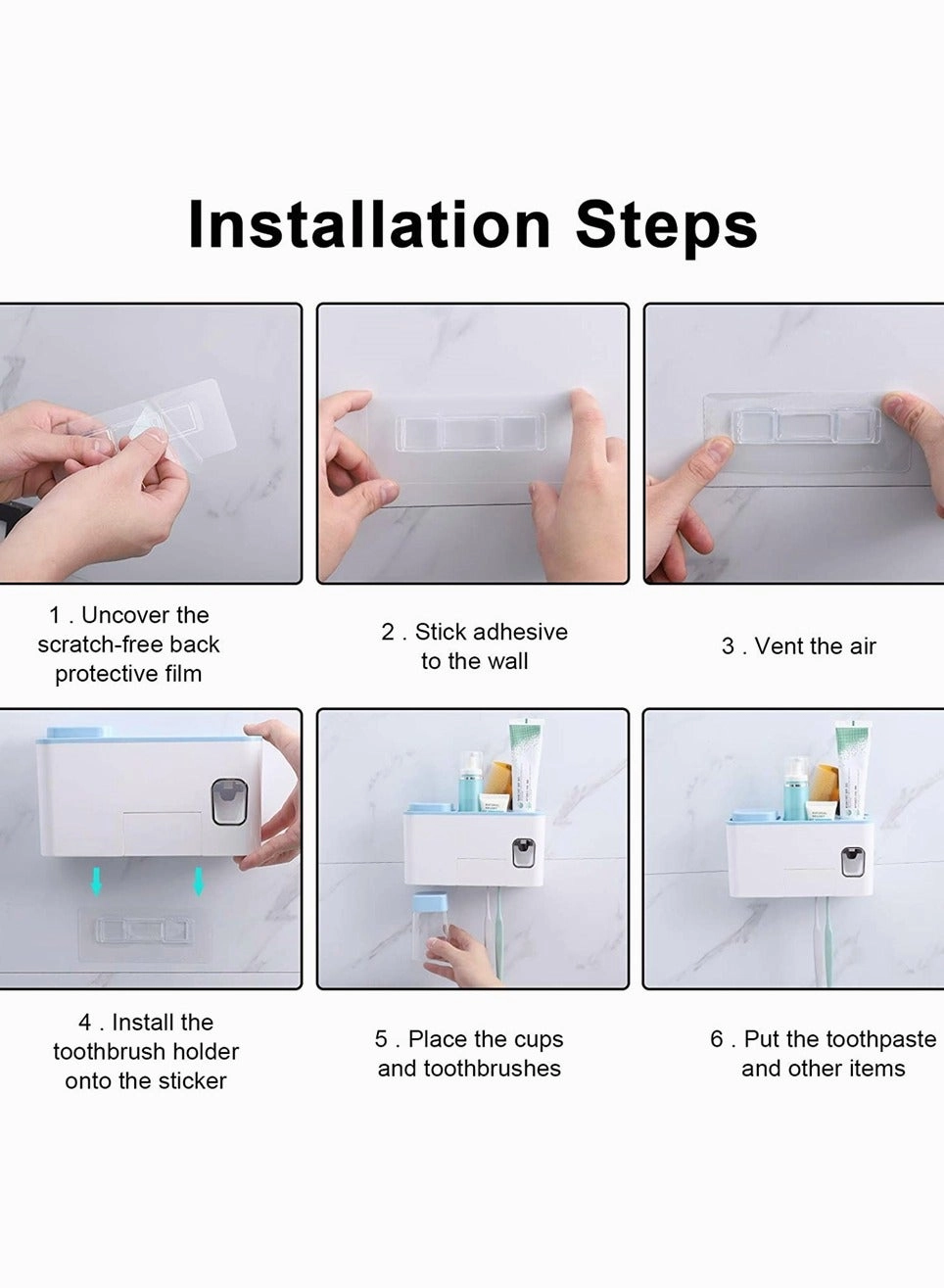 Toothbrush Holder - 4 Wall Mounted
