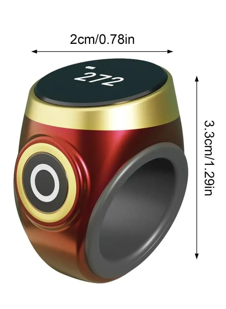 OLED Display Counting Ring - OLED Display TYPE-C Charging Port Skin-Friendly Adjustable Silicone Ring