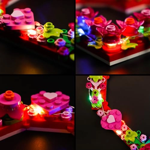 LED Light Set for 40638 Heart Ornament - USB Battery Powered 5V