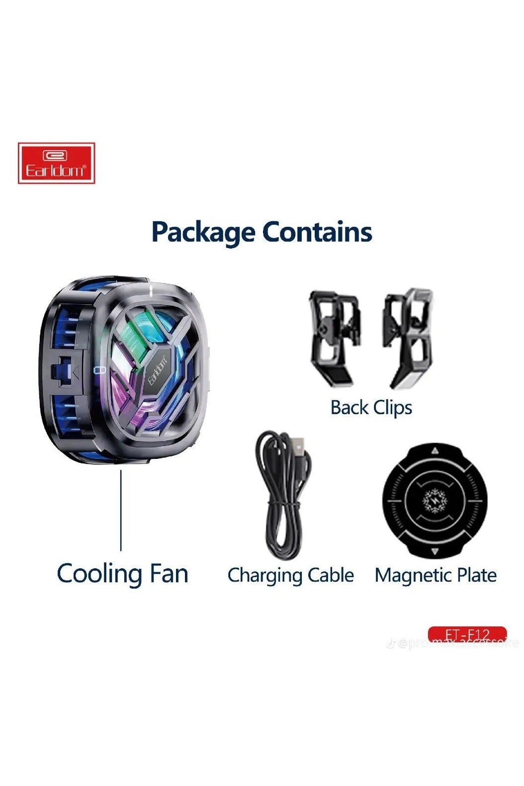 ET-F12 - Magnetic RGB Fan USB Powered