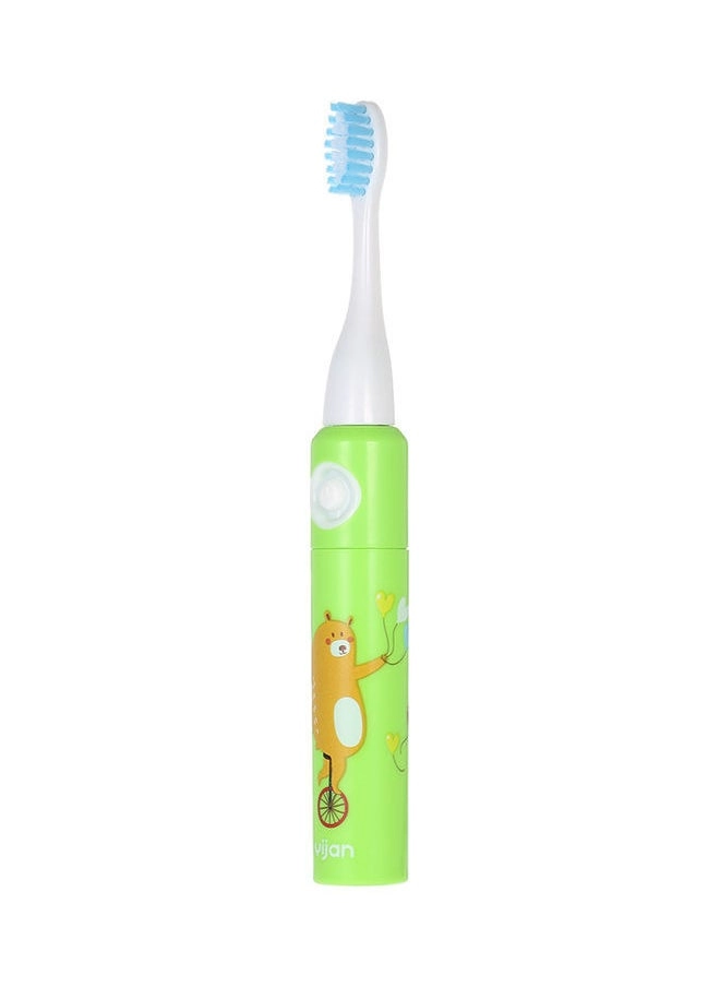 Automatic Electric Toothbrush - IPX7 Waterproof Green/White Kids