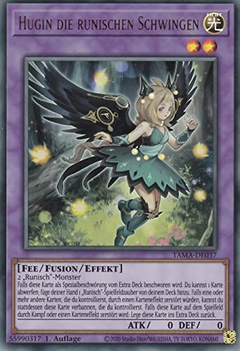 (Near Mint) Yugioh Hugin the Runic Wings TAMA-DE037 - German - 1st Edition + Ultrapro Toploader