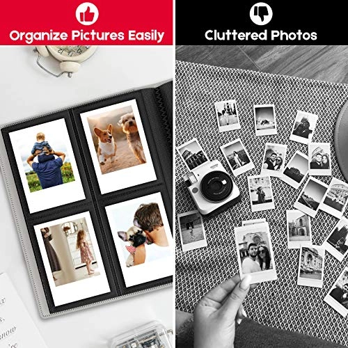 Mini Photo Album - Compatible with photos taken by Fujifilm Instax Mini 11 9 8+ 8 90 70 26 25 7s 50s Camera, Instax Share SP-2 / SP-1 Printer, Polaroid Snap / Snap Touch / PIC-300 Camera / ZIP Printer, Kodak Mini SHOT / Printomatic Camera / Mini / Mini 2 HD Printer, Prynt Pocket Printer, credit cards, name cards and so on.