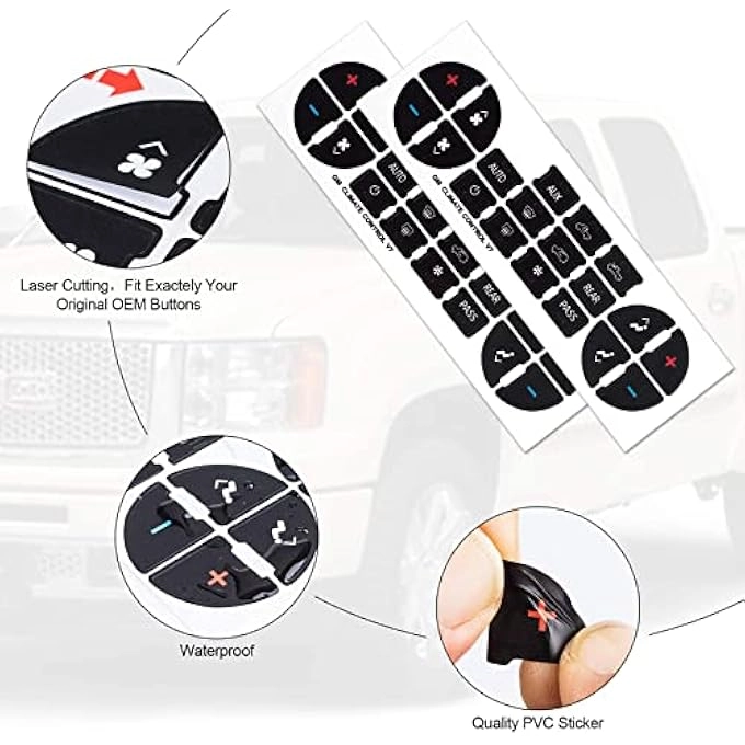 Ac Dash Button Repair Sticker - Chevy 6 Packs
