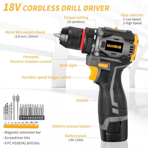 Brushless Compact Drill - 18V 45Nm 120PCS