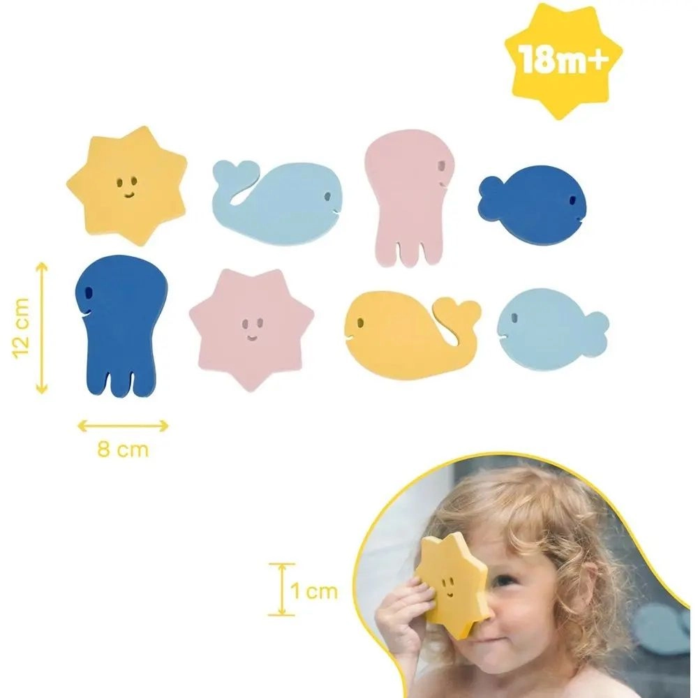 8 Stick Anywhere In Bath Stickers - Multi Colour 15 Months