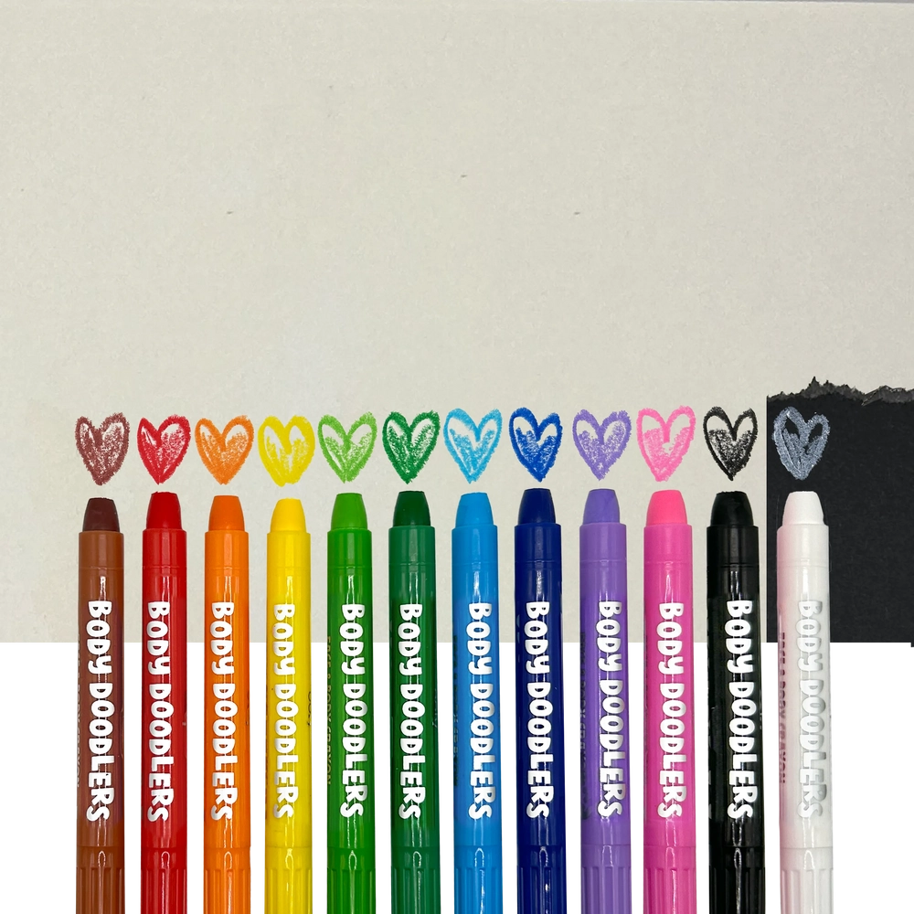 Body Doodlers Face And Body Crayon Set - 12 Pcs