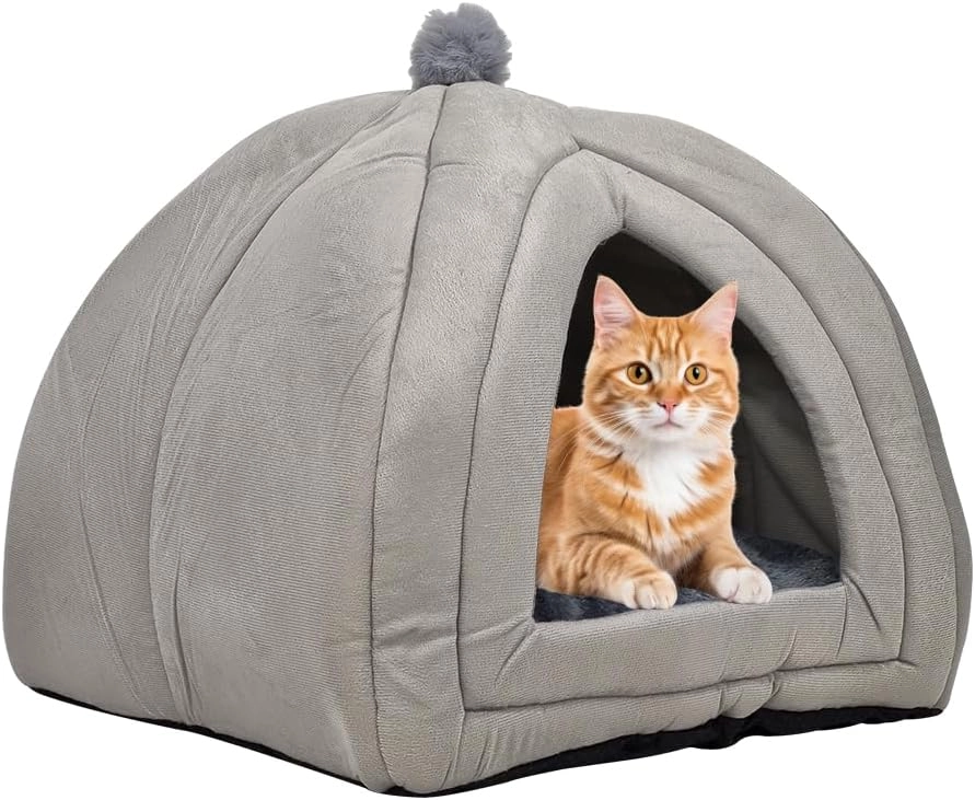 NNC Baby Pets Supplies Triangle cat bed - Self-warming 50 cm Grey