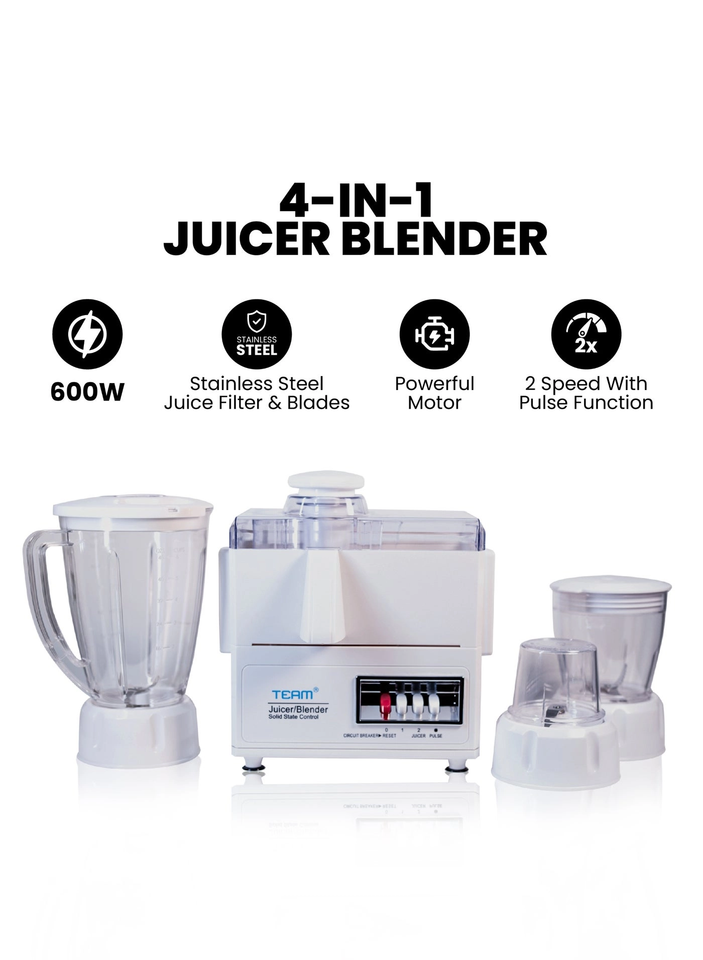 4-in-1 Juicer Blender - 600W 1.6L
