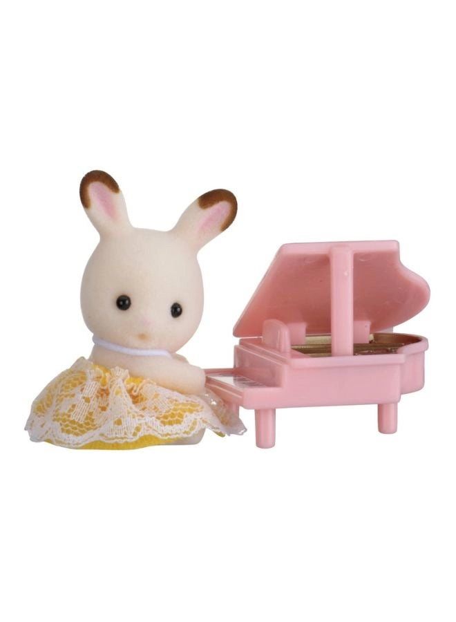 Rabbit With Piano Carry Case - White/Pink/Yellow 3+ Years