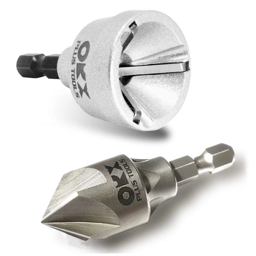 ORX PLUS TOOLS Deburring Chamfer Tool Set - 2PCS + Deburring External Drill Bit - 3mm-19mm + Countersink Drill Bit